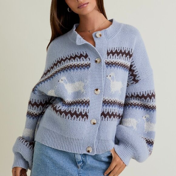 1 LEFT!! WEENIE DOG CARDIGAN - Picture 1 of 2